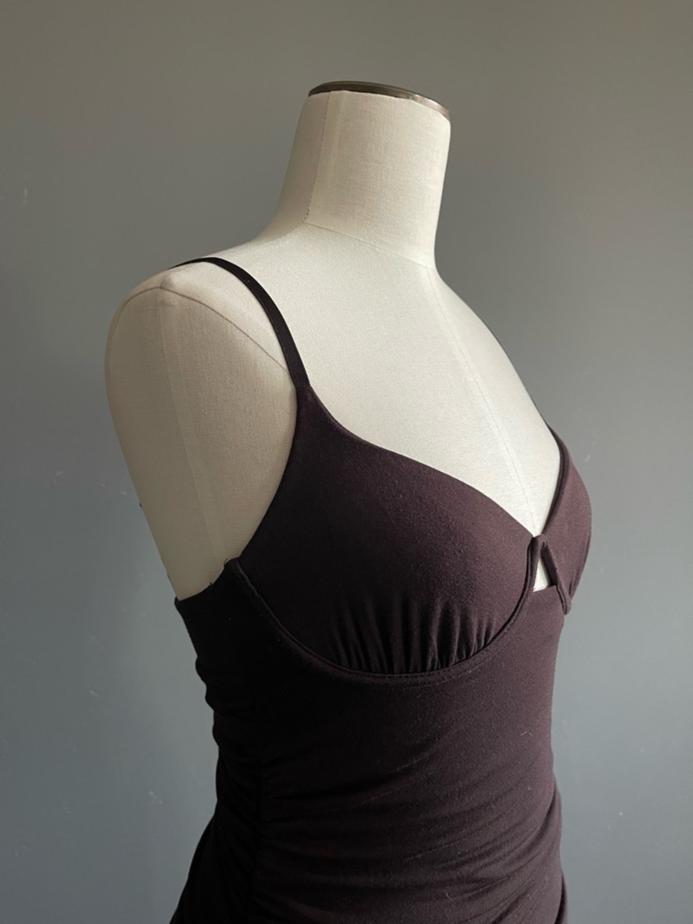 Jonathan Simkhai Espresso Ruched Cutout Midi Dress Size S - Picture 2 of 9
